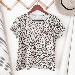 Chaser Leopard Print Roar Embroidered Tee